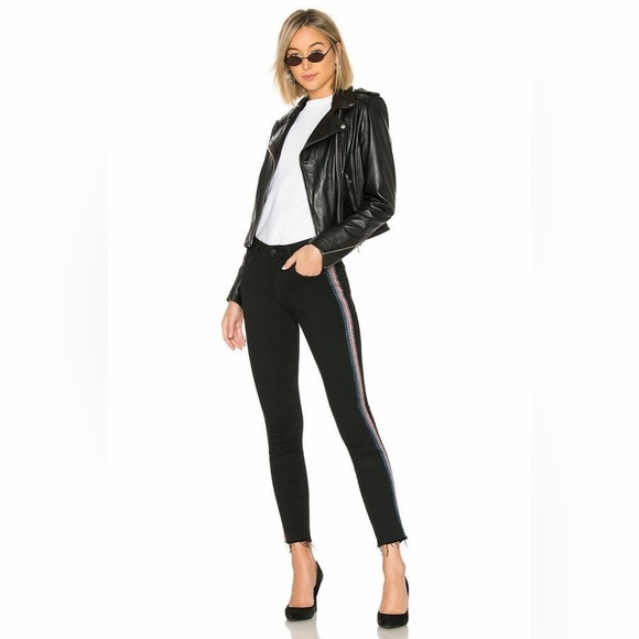 MOTHER High Waisted Looker Ankle Fray in Glitter Guilty Racer size 24 - Picture 16 of 16